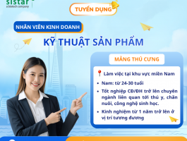 Tuyển dụng - Nhân viên kinh doanh kỹ thuật sản phẩm thú nhỏ khu vực miền Nam