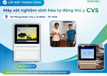 Lắp đặt Máy xét nghiệm sinh hóa tự động thú y CV5 tại Phòng khám Thú y Tư Điểm