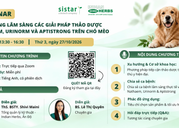 Webinar: Ứng dụng lâm sàng các giải pháp thảo dược Nathaem, Urinorm và Aptistrong trên chó mèo
