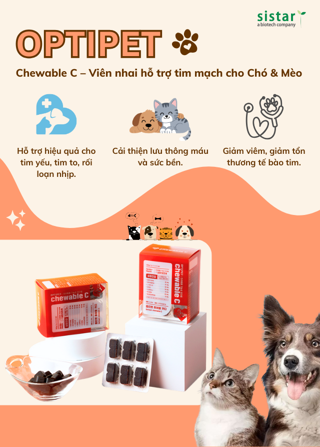 OptiPet Chewable C – Viên nhai hỗ trợ tim mạch