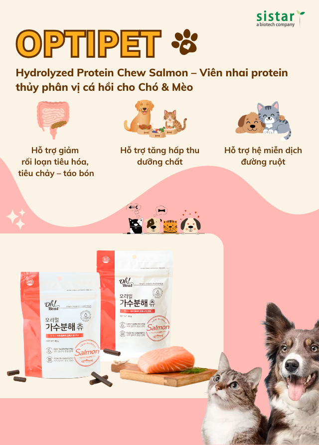  Hydrolyzed Protein Chew Salmon - Viên nhai protein thủy phân cho chó mèo