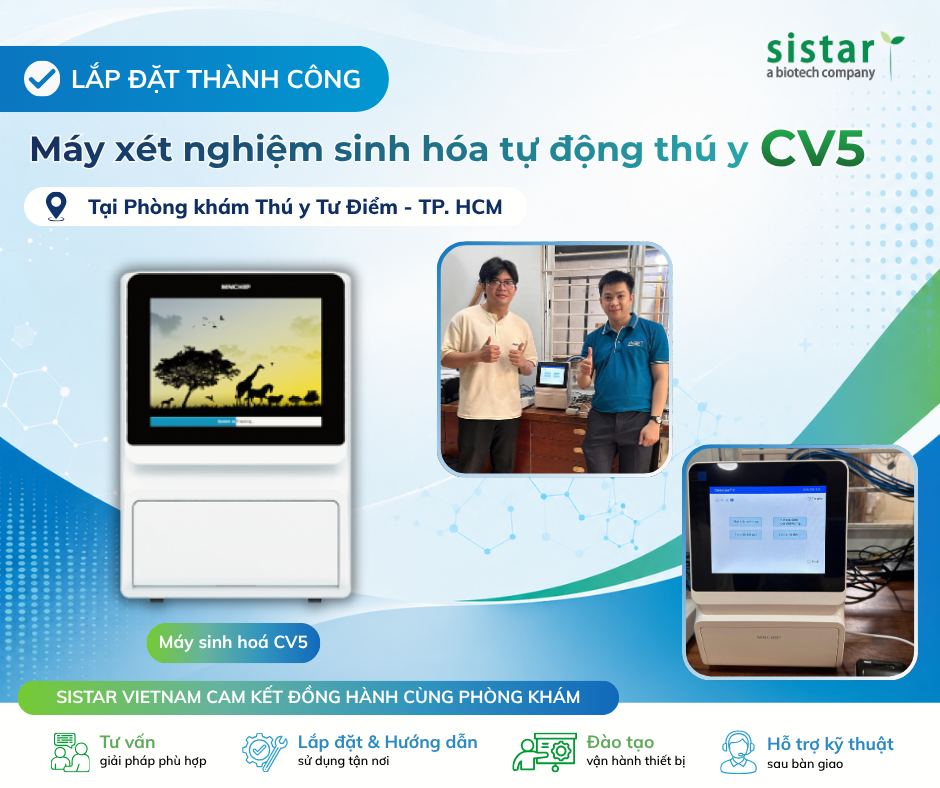Lắp đặt thành công Máy xét nghiệm sinh hóa tự động thú y CV5 tại Phòng khám Thú y Tư Điểm