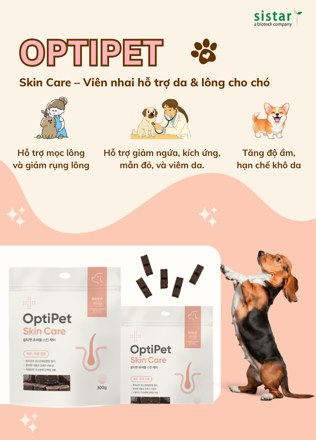 Optipet Skin Care – Viên nhai hỗ trợ da & lông cho chó