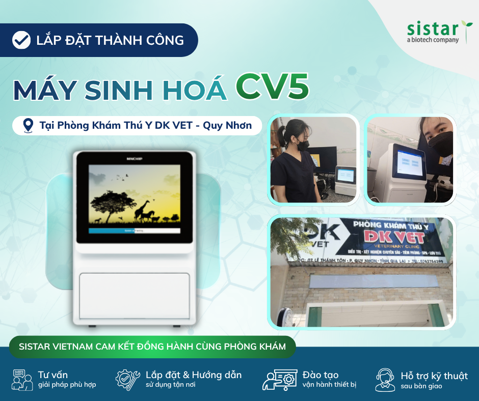 SISTAR VIETNAM HOÀN THÀNH LẮP ĐẶT MÁY CV5 TẠI DK VET QUY NHƠN
