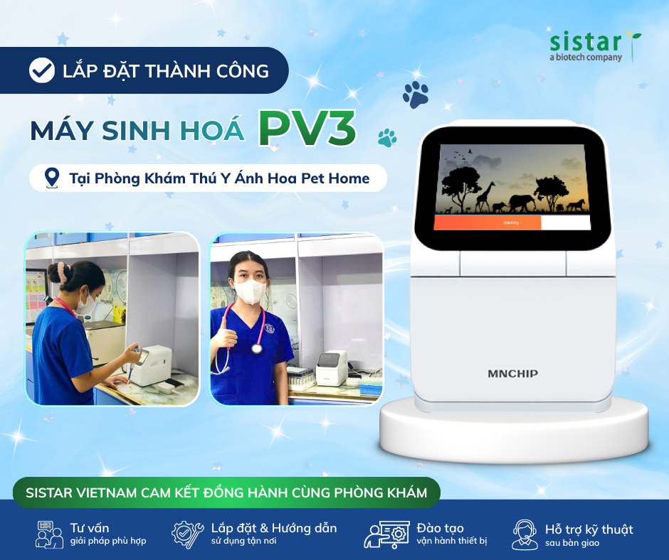 Sistar Vietnam vừa hoàn thành lắp đặt thành công máy xét nghiệm thú y Pointcare V3 (PV3) tại Phòng Khám Thú Y Ánh Hoa Pet Home
