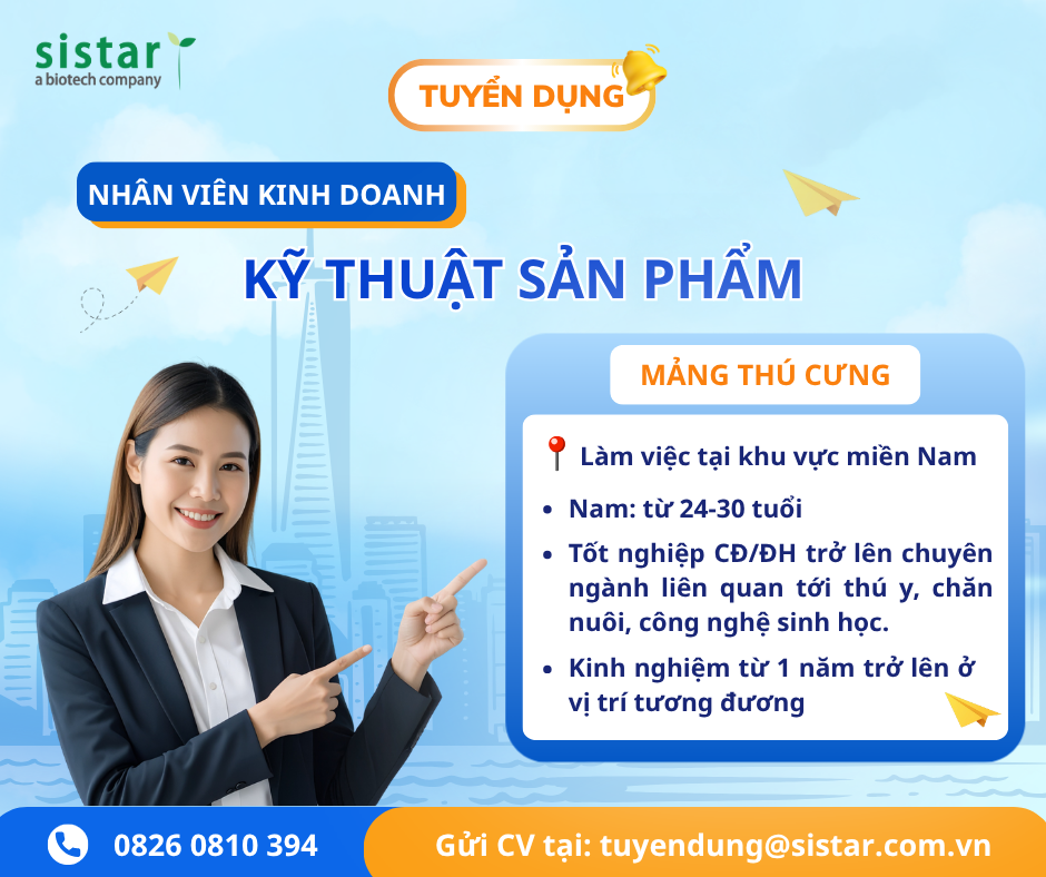 Tuyển dụng Nhân viên Kinh doanh Kỹ thuật – Sản Phẩm Thú Nhỏ (TP.HCM)